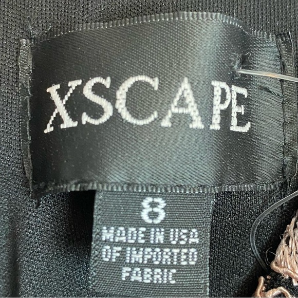 Xscape Lace Midi Dress Mesh Floral Strapless - Picture 4 of 6